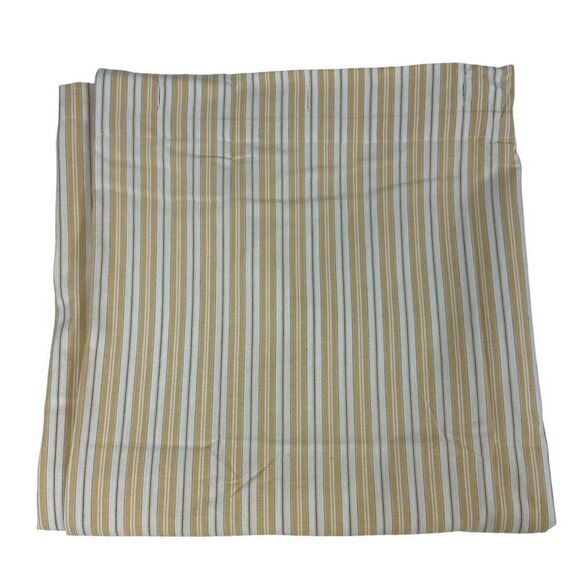 Pottery Barn Shower Curtain Striped Cotton Yellow White - Picture 1 of 7